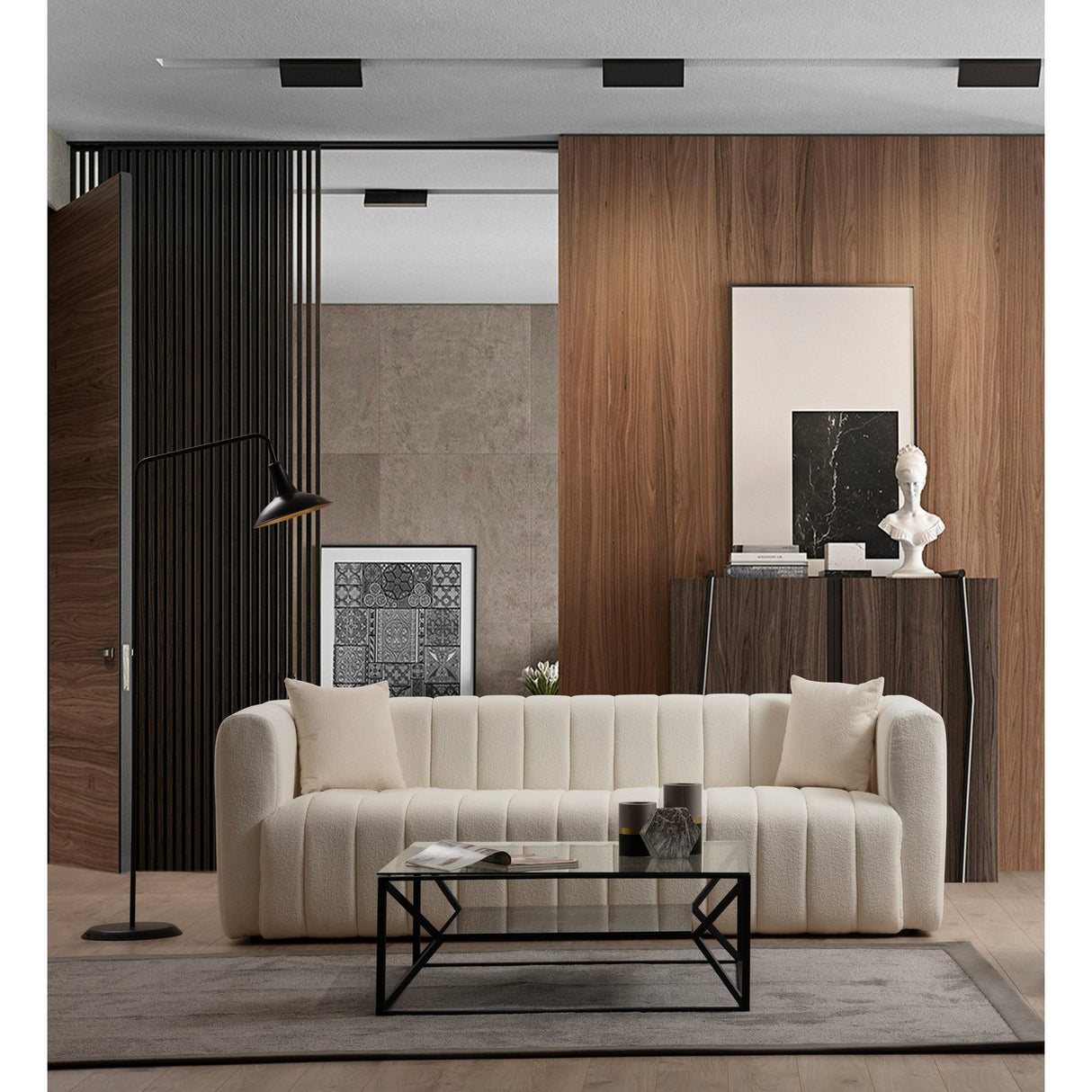 Vilnius 3 (225 x 90 x 75 cm) Creme 3-sitssoffa