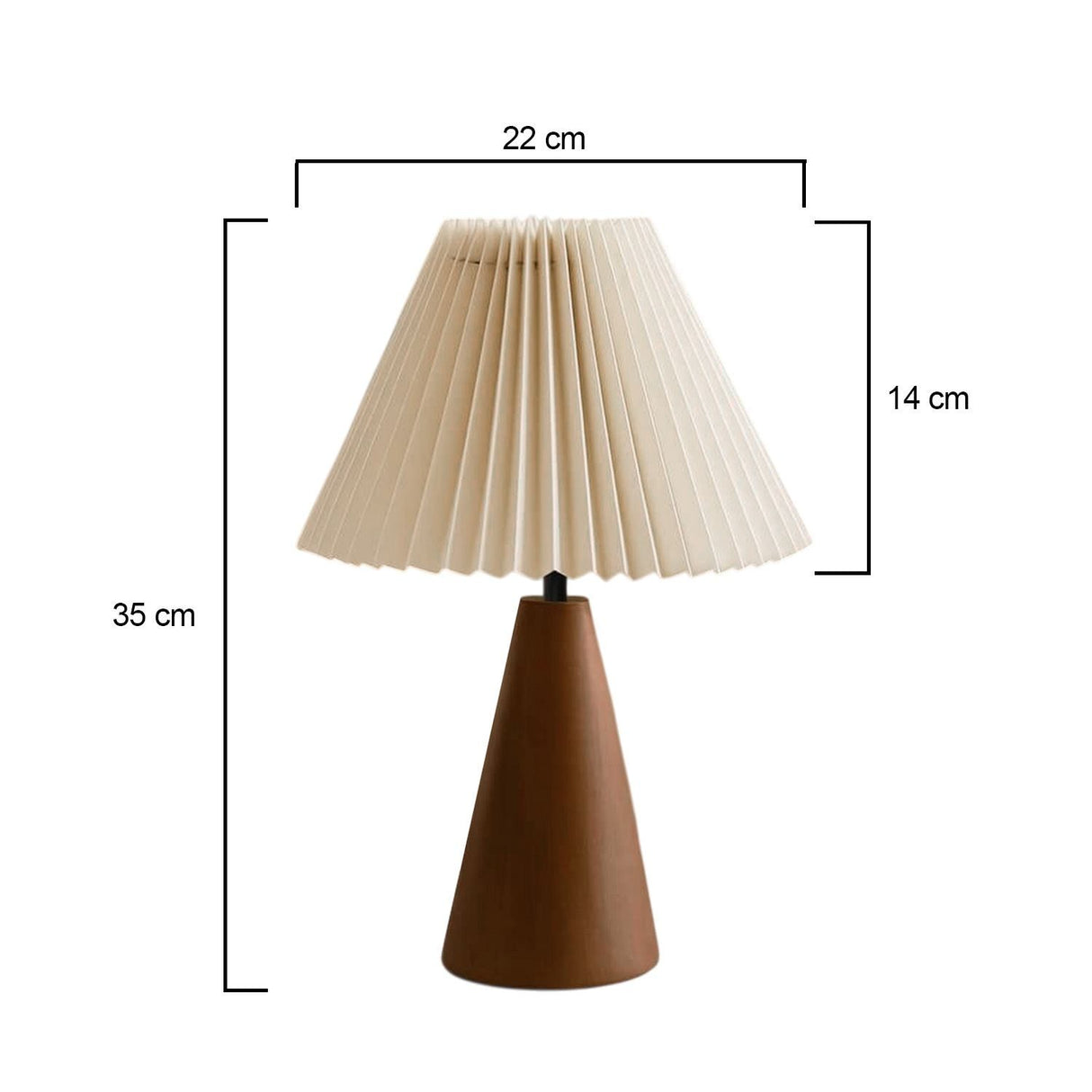 Tallinn (H 35 cm) Krämfärgad Valnöt Bordslampa