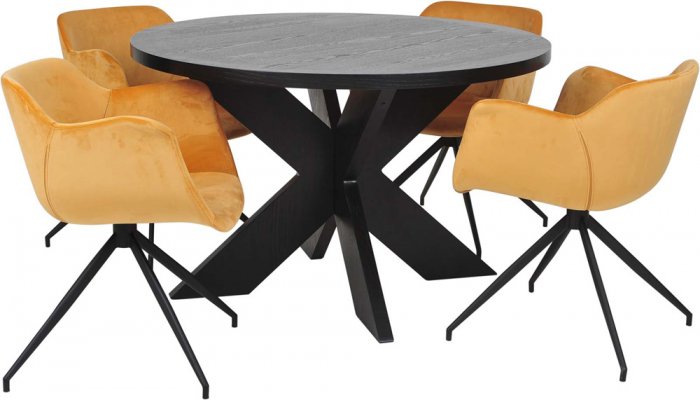 Seven Runt Matbord 120cm Svart