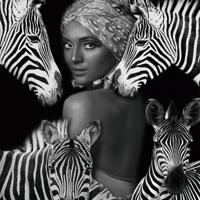 Zebra Queen 120x120cm Glas
