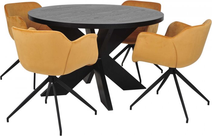 Seven Runt Matbord 120cm Svart