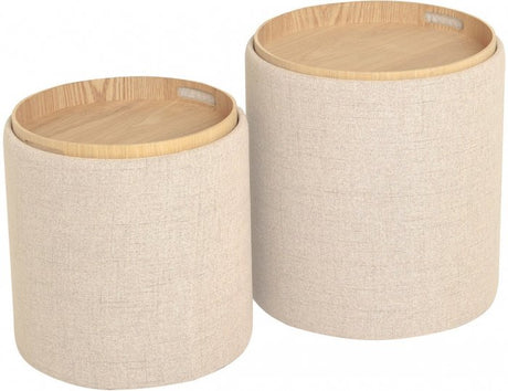 Maiko Sittpuff/Sidobord 2-pack Beige