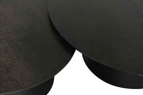 Liora Soffbord 90 cm Rund Svart / Grå Keramik