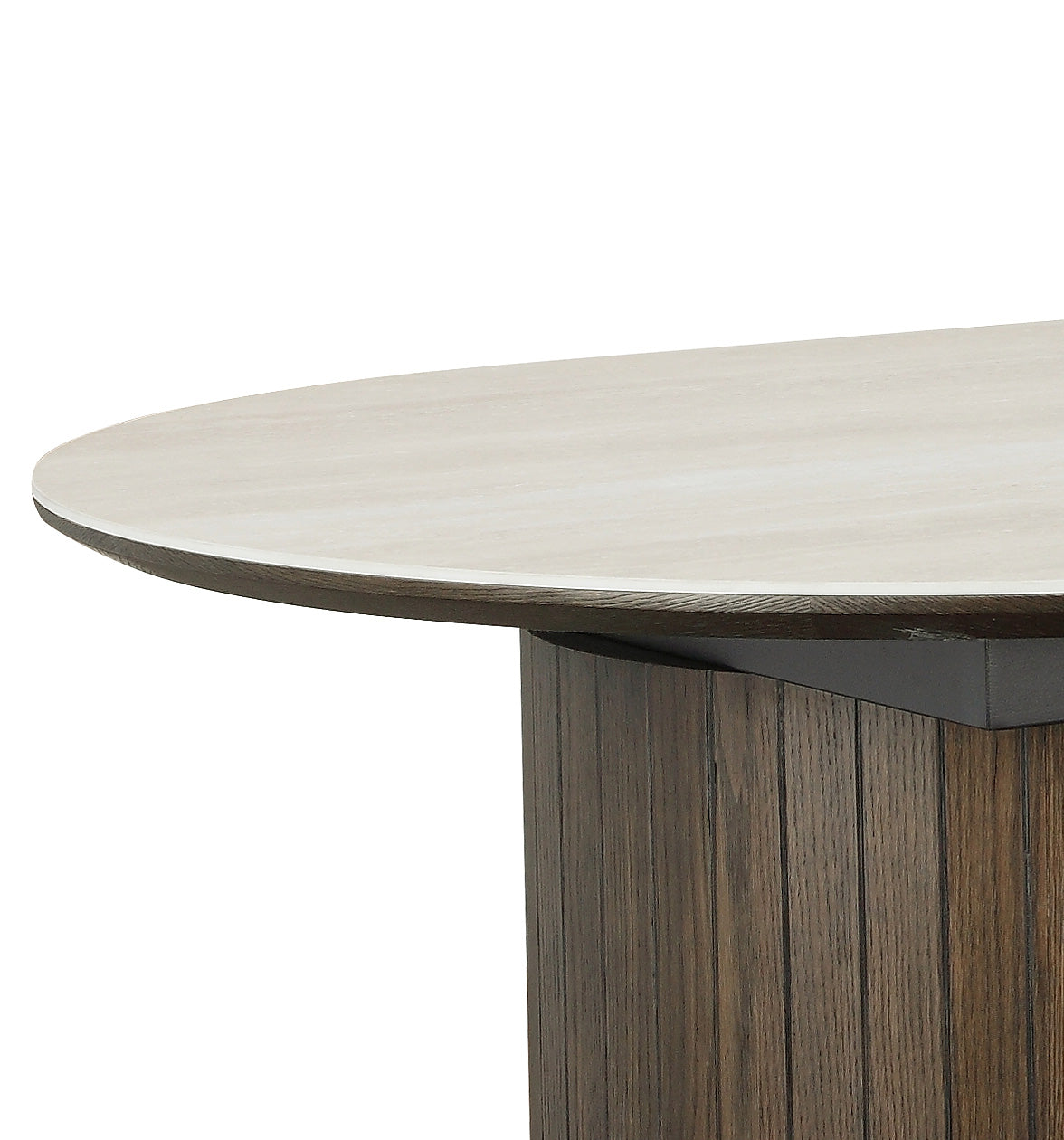 Aria Matbord 100x190-235 cm Keramisk Travertin