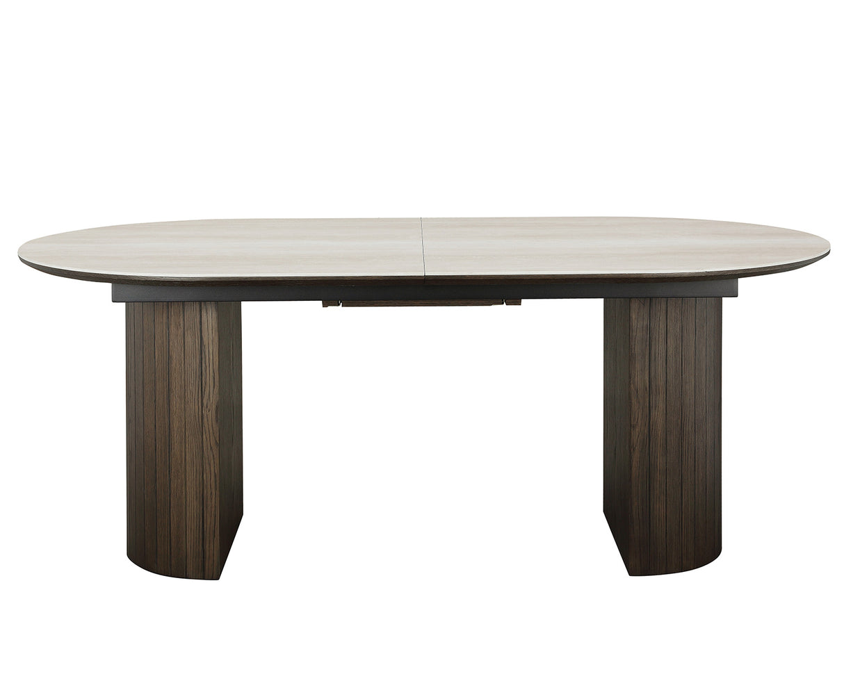 Aria Matbord 100x190-235 cm Keramisk Travertin