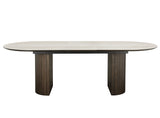 Aria Matbord 100x190-235 cm Keramisk Travertin