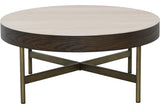 Novum Satsbord 90/55 cm Rund Brun / Bronz / Keramisk Travertin