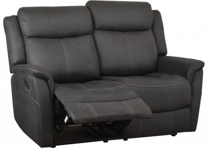 Falcon 2-Sits Reclinersoffa Grått Microfibertyg