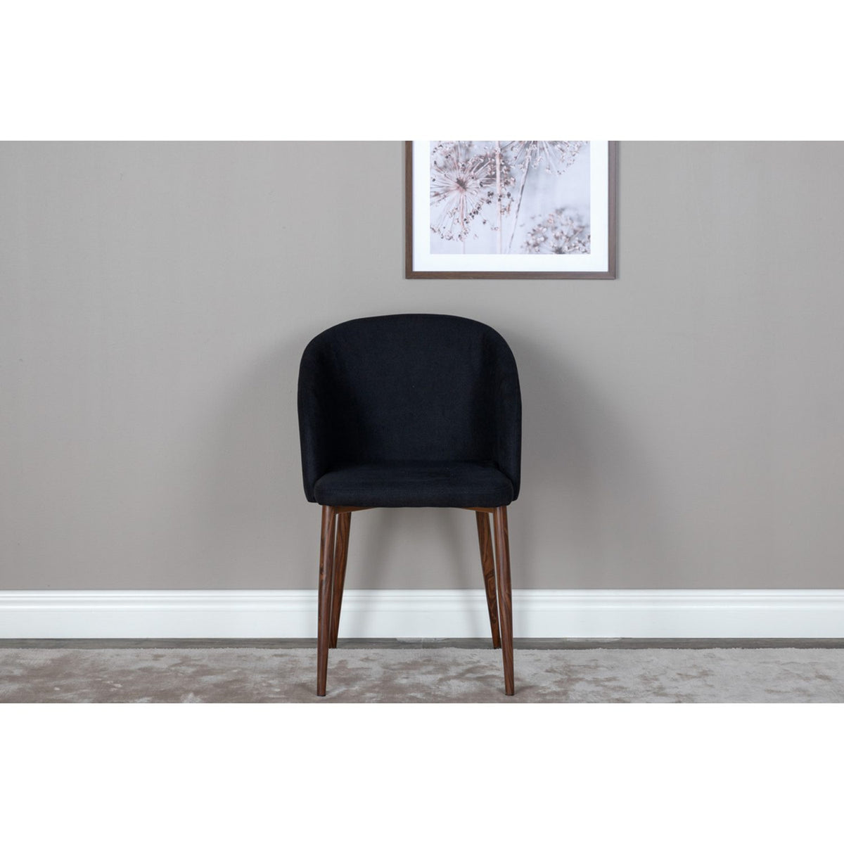 Båge Matstol Svart,Natur, Polyester, 55 x 83 x 49