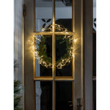 Varmvita LED Metall Julkrans med Belysning 45 cm, Guld
