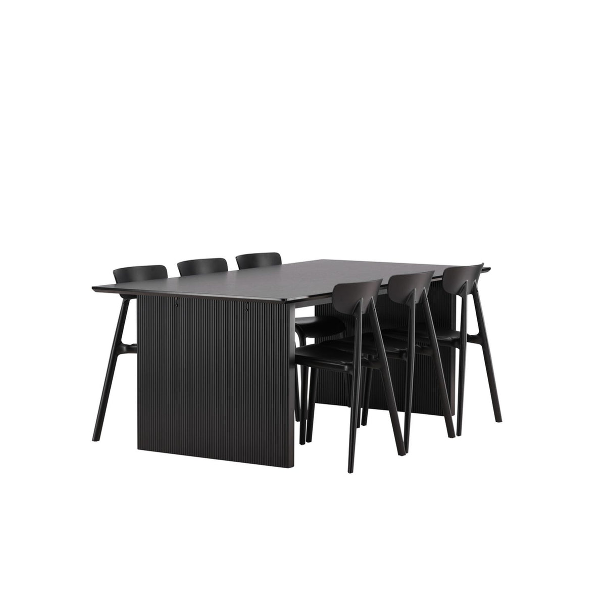 Vail, Ursholmen Rektangulär matgrupp Svart, Svart, 200 x 100