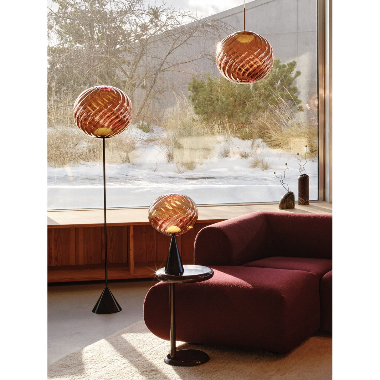 Whirl Pendellampa Copper, 45 cm
