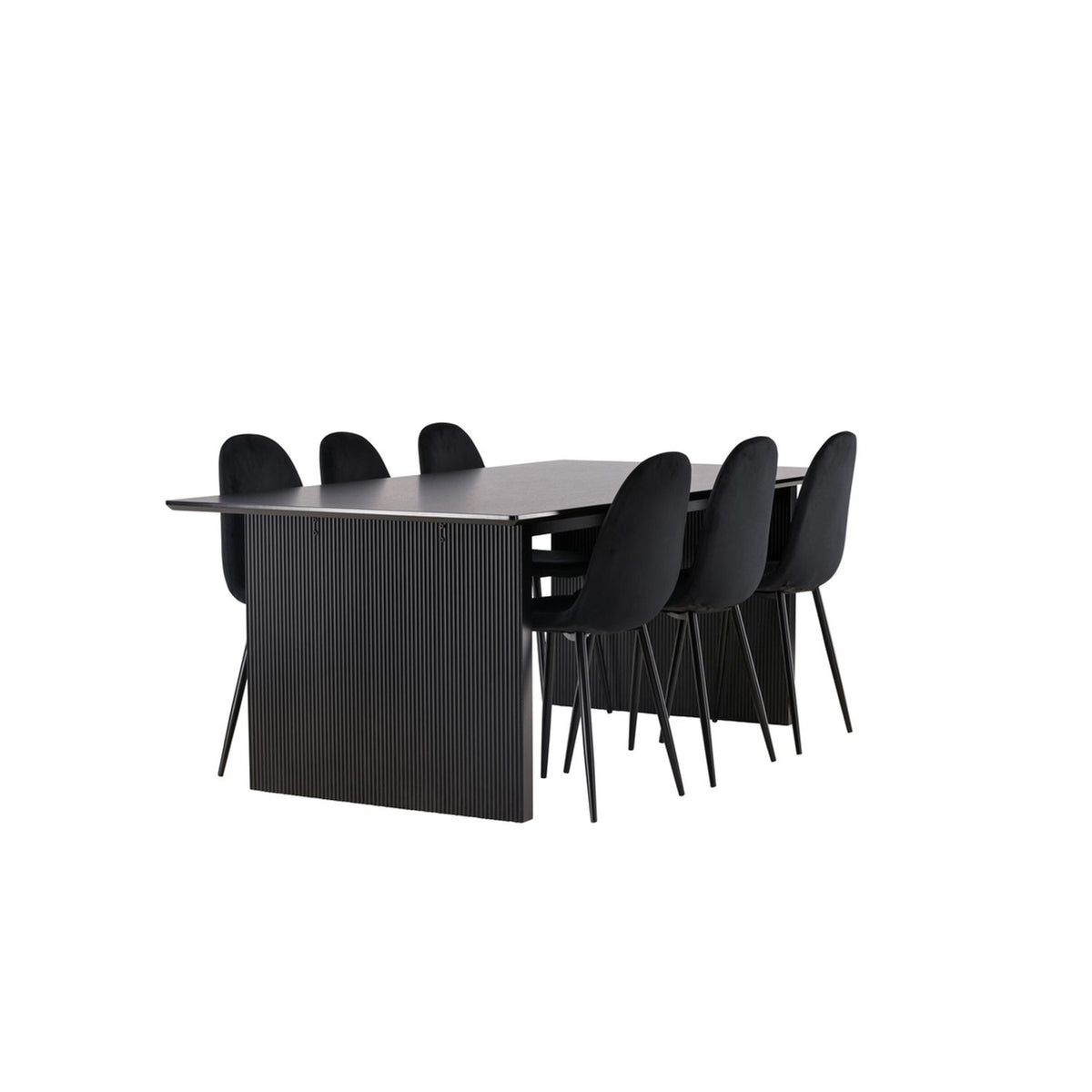Vail, Polar Rektangulär matgrupp Svart, Svart, 200 x 100