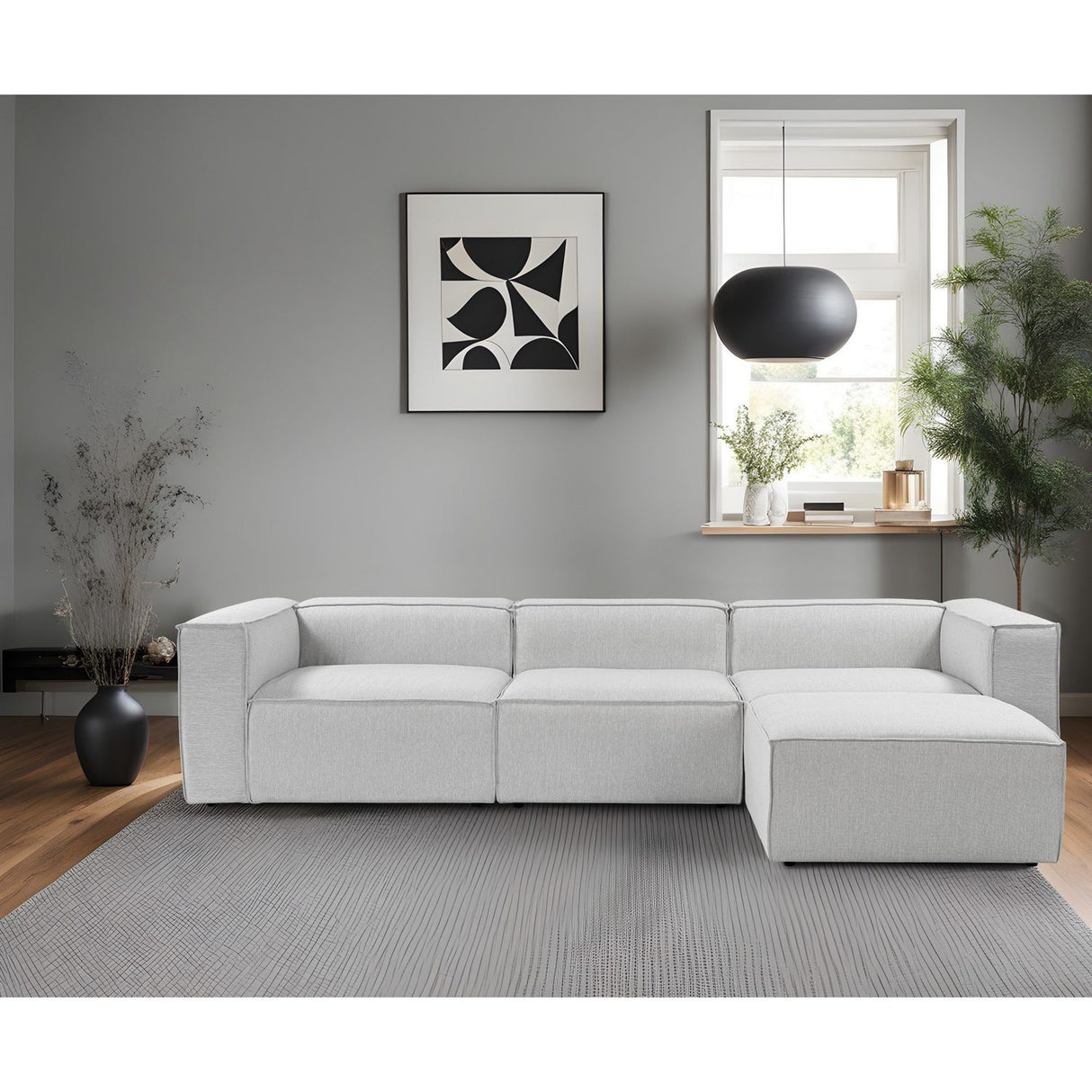 Fora (297 x 66 x 190 cm) Hörnsoffa Grå
