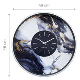 Marble duo 48 cm /vit Väggklocka Silver