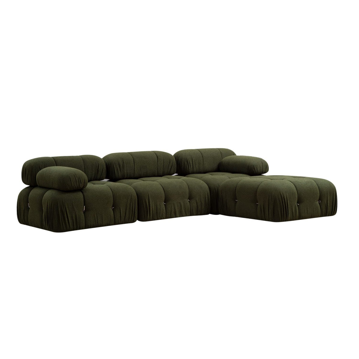 Vienna Beige L1-O1-1R-PUF (288 x 95 x 75 cm) Hörnsoffa Grön