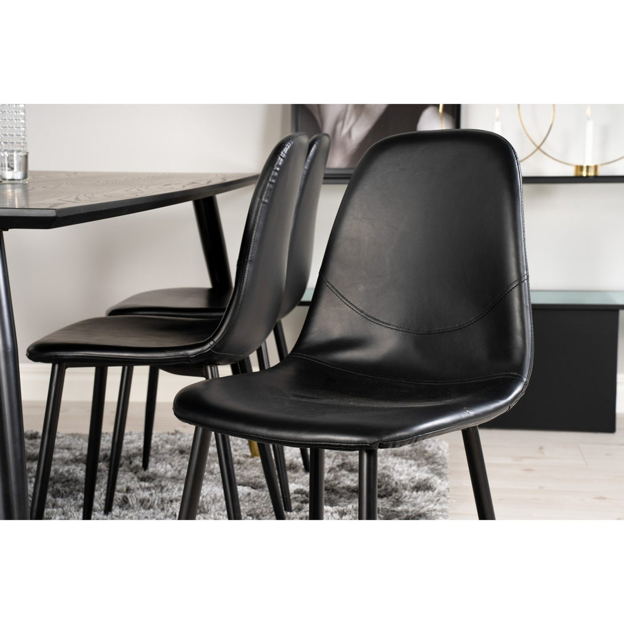 Dipp, Polar Rektangulär matgrupp Svart, Svart, Guld, 180 x 90