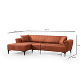 Jakarta (140-270 x 95 x 77 cm) Hörnsoffa-bäddsoffa Kakelröd, Vänster
