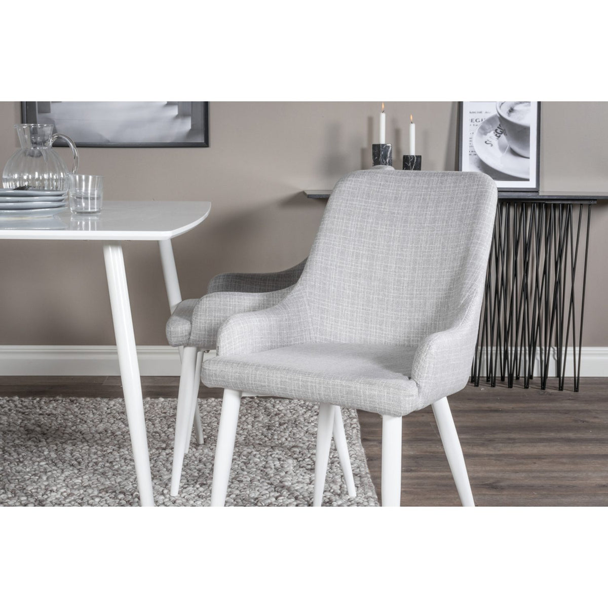 Polar, Plaza Rektangulär matgrupp Grå,Vit, Vit, 120 x 75