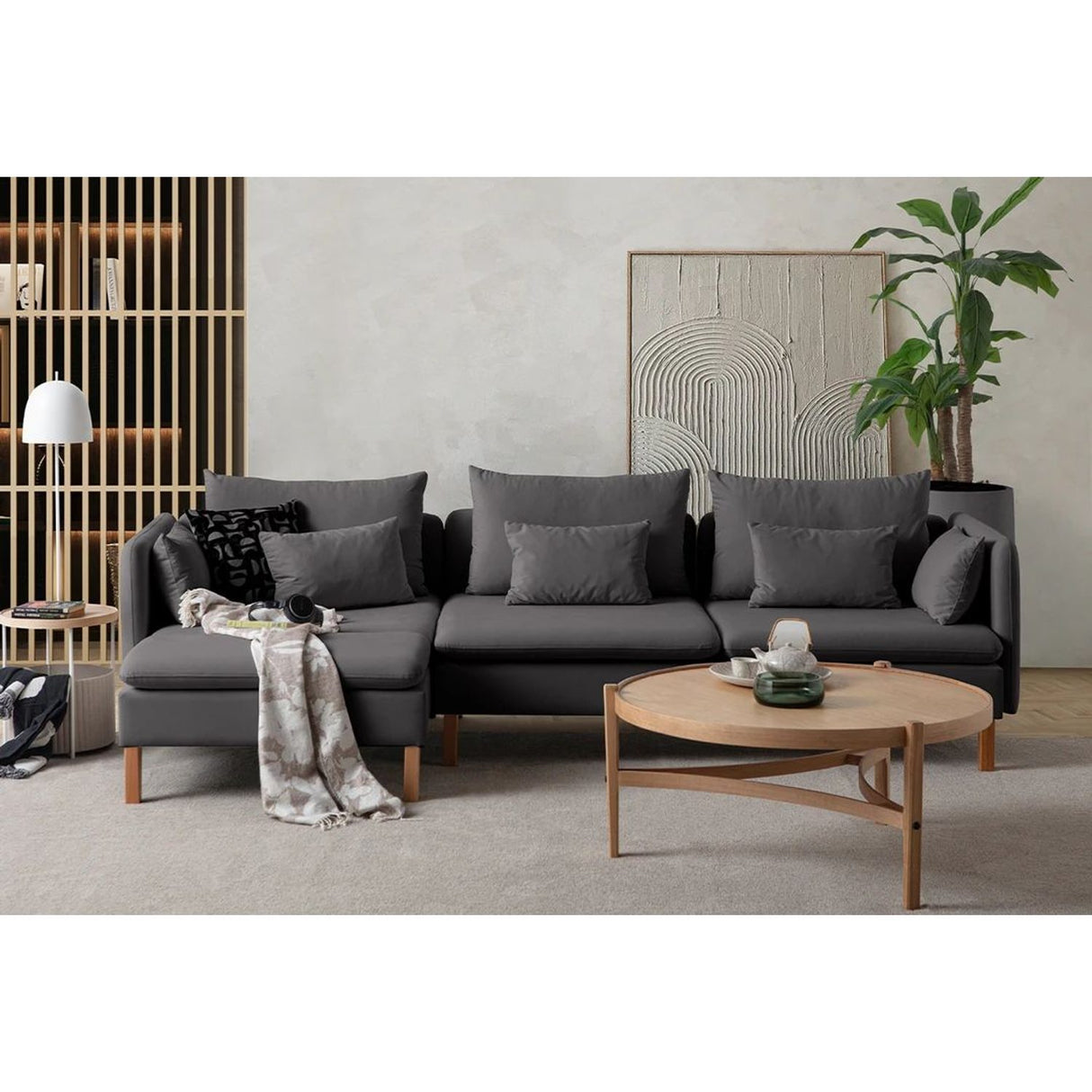 Quito Relax (185 x 95 x 92 cm) Hörnsoffa Antracit