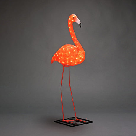 Flamingo akryl 110cm LED Ljusdekoration Ute