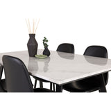 Estelle, Polar Rektangulär matgrupp Svart, Svart,Vit, 140 x 90