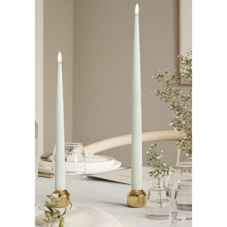 LED 2-Pack Shiny 2,2x38 cm Kronljus Sage Green