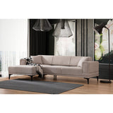Hanoi (250-140 x 85 x 77 cm) Hörnsoffa-bäddsoffa Ljusbrun, Vänster