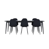 Ellis, Polar Rektangulär matgrupp Svart, Svart, 230 x 85