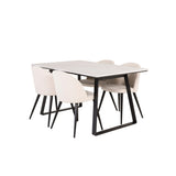 Estelle, Velvet Rektangulär matgrupp Svart, Kräm, Svart,Vitt, 140 x 90