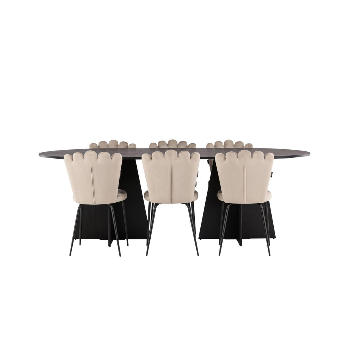 Bootcut, Limhamn Oval matgrupp Beige,Svart, Svart, 230 x 115