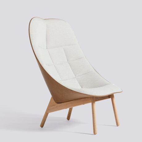 Uchiwa kviltad Fåtölj Mode 009, Sense Nougat, ek med vattenbaserad lack