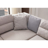Porto (230 x 90 x 150 cm) Hörnsoffa-bäddsoffa Creme, Vänster
