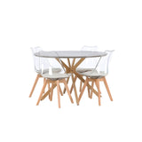 Piazza, Edvin Rund matgrupp Natur, Transparent, Vit, Grå, ⌀120