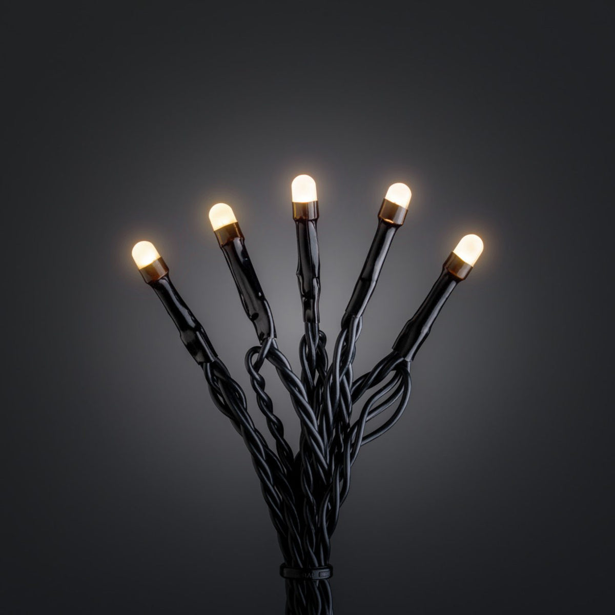 LED Frostad topp svart kabel Ljusslinga Ute 80 Lampor (12.64m), Amber