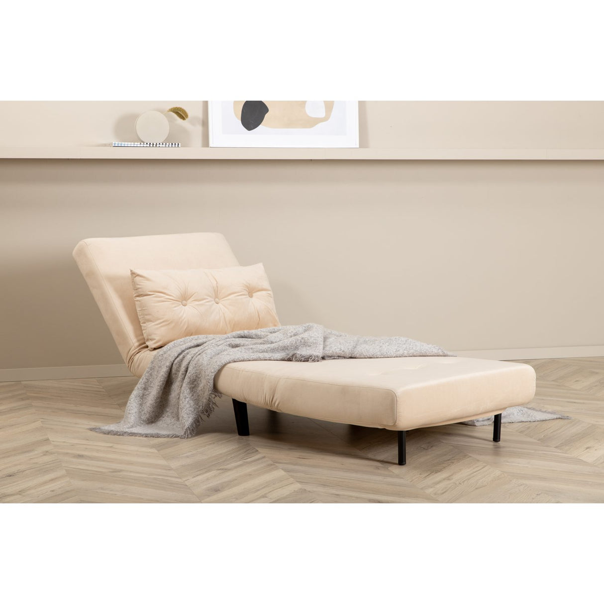 Vicky Fällsäng Beige, Polyestersammet