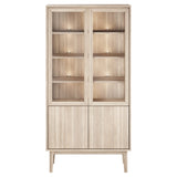 Broholm Vitrinskåp Glassidor & Trädörrar 100x197 cm Vitoljad Ek