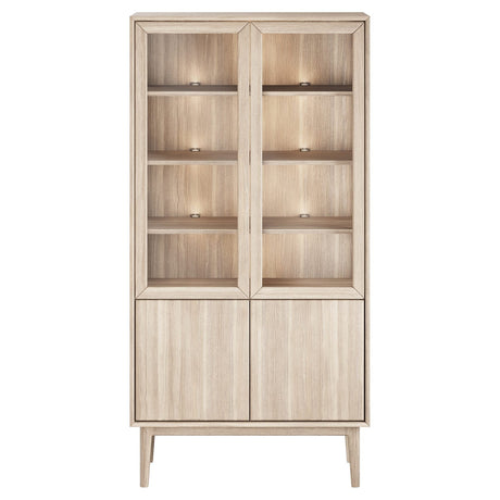 Broholm Vitrinskåp Glassidor & Trädörrar 100x197 cm Vitoljad Ek