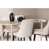 Andy, Leone Ovalt matgrupp Beige,Svart, Vitlaserad, 180 x 90