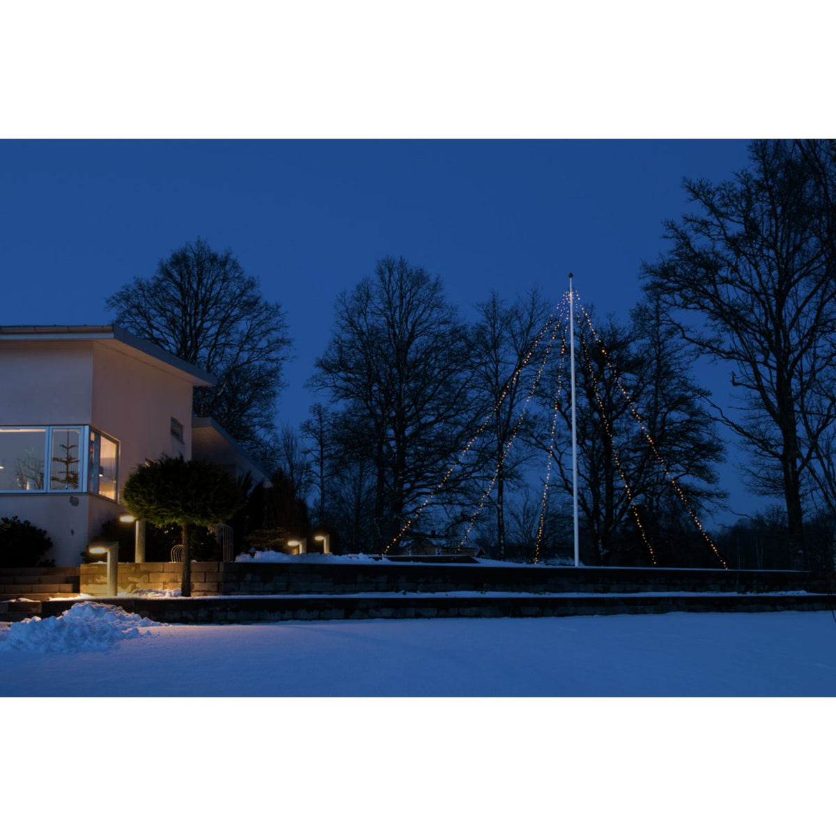 Flaggstång LED 5x100 Moulded Ljusslinga Ute Amber
