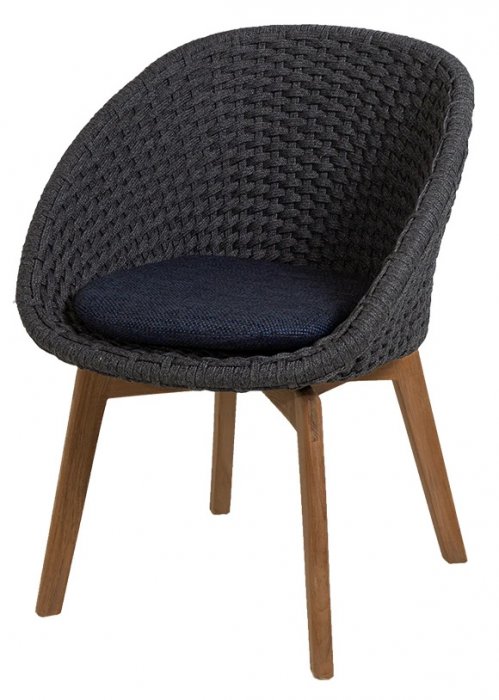 Peacock Stol Dark Grey/Teak