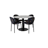 Estelle, Vault Rund matgrupp Svart, Vit, 4st