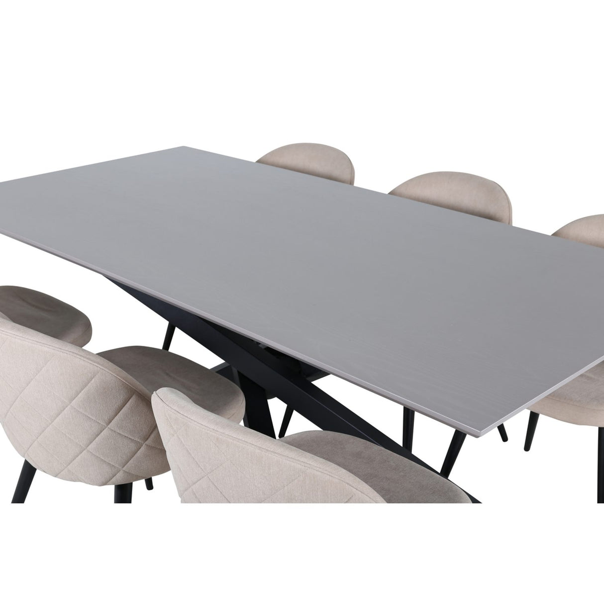 Piazza, Velvet Rektangulär matgrupp Mörkgrå