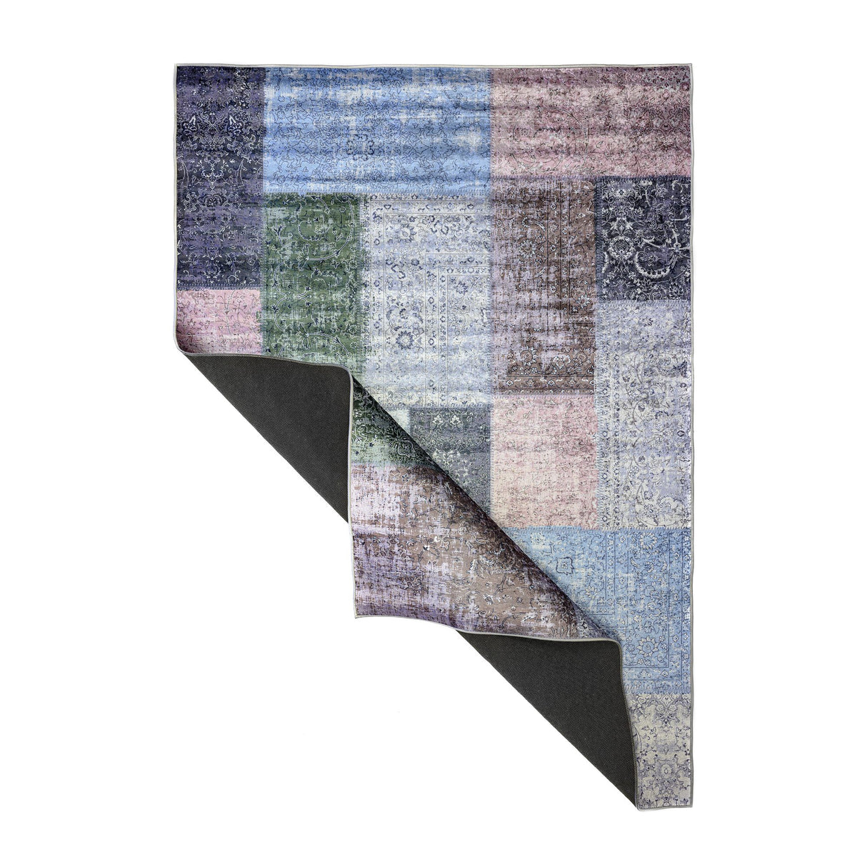 Siv patchworkmatta 160x230 cm Pastell