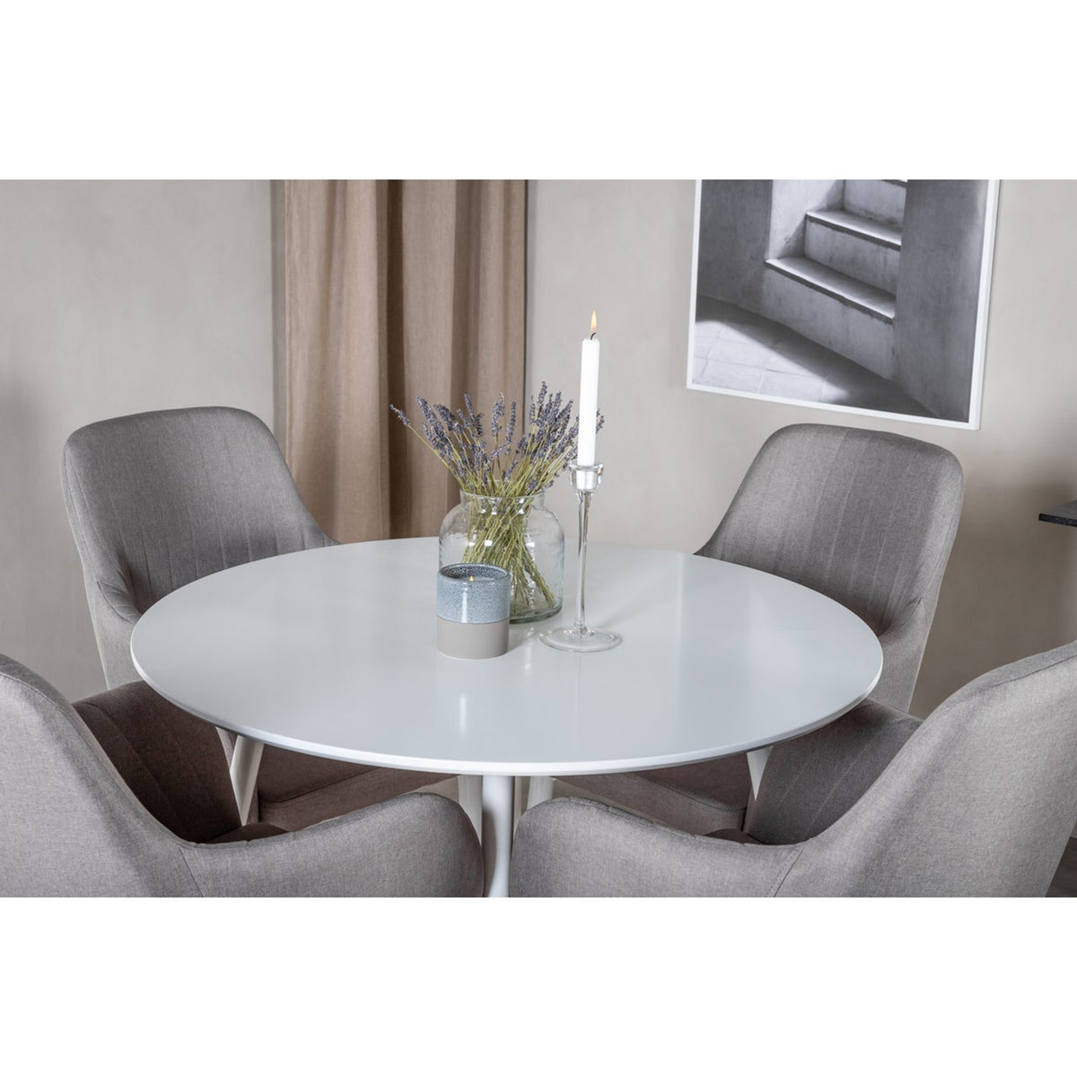 Plaza, Comfort Rund matgrupp Grå,Vit, Vit, ⌀100