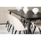 Ellis, Velvet Rektangulär matgrupp Beige,Svart, Svart, 230 x 85