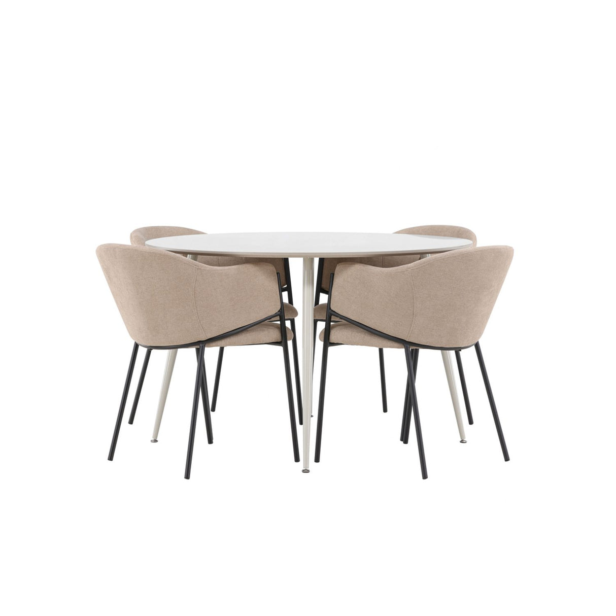 Plaza, Evelina Rund matgrupp Beige,Svart, Beige, ⌀120