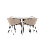 Plaza, Evelina Rund matgrupp Beige,Svart, Beige, ⌀120