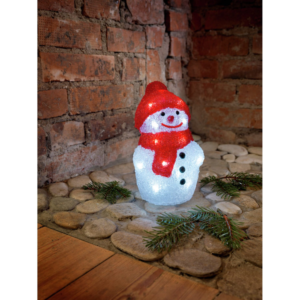 Snögubbe akryl LED 22 cm Ljusdekoration Inne