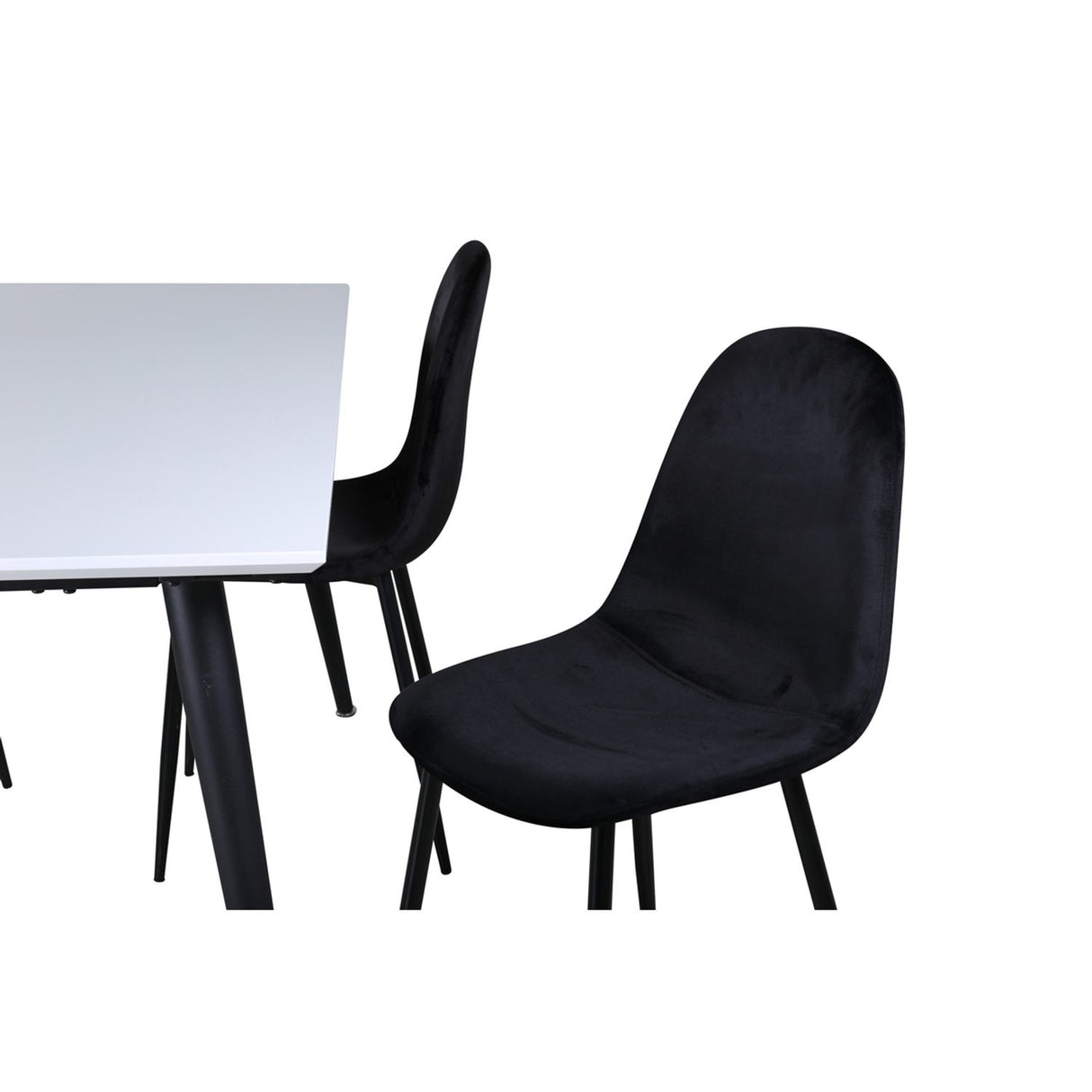 Jimmy, Polar Rektangulär matgrupp Svart, Svart, vit, 150 x 90